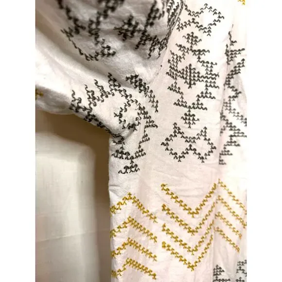 FREE PEOPLE Toluca Embroidered Pants Women's 12 Cotton Linen Boho Summer Beach - Picture 10 of 10